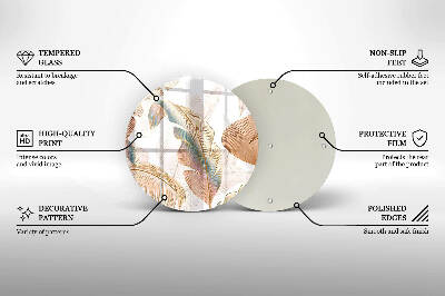 Grabkerzen Unterlage Boho-Federn und Blätter