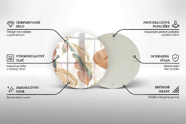 Grabkerzen Unterlage Boho-Federn und Blätter