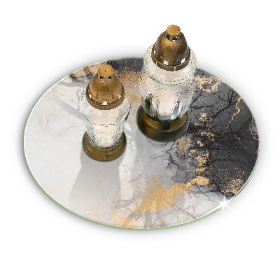 Unterlage für Kerzen Abstraktion mit Gold