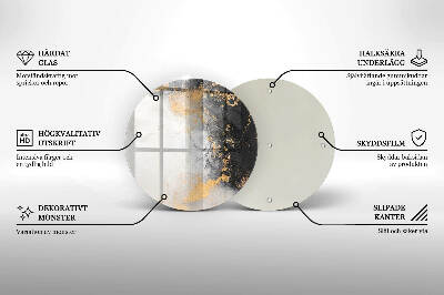 Unterlage für Kerzen Abstraktion mit Gold