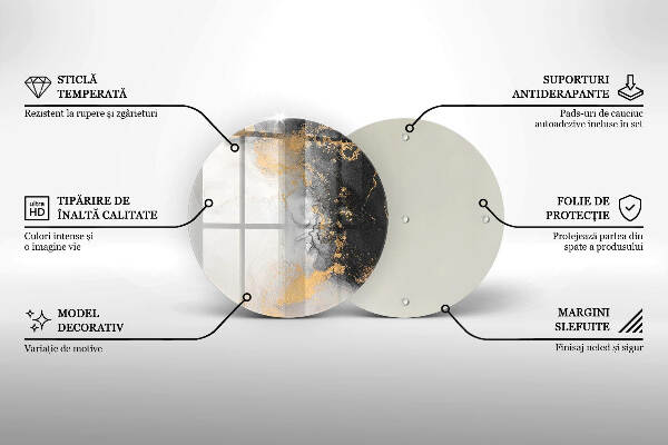 Unterlage für Kerzen Abstraktion mit Gold