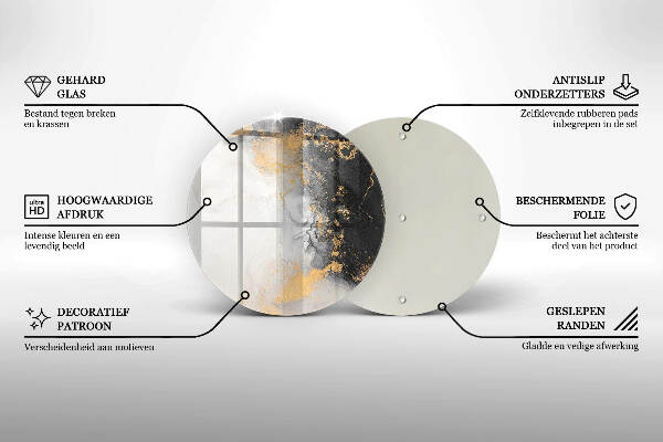 Unterlage für Kerzen Abstraktion mit Gold