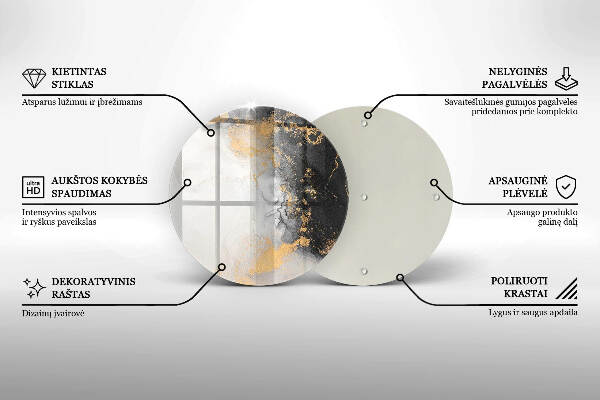 Unterlage für Kerzen Abstraktion mit Gold