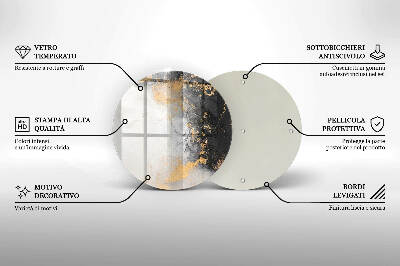 Unterlage für Kerzen Abstraktion mit Gold