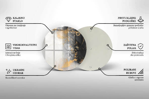 Unterlage für Kerzen Abstraktion mit Gold
