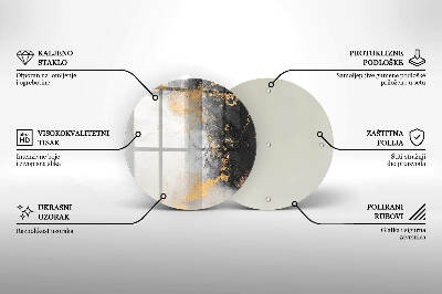Unterlage für Kerzen Abstraktion mit Gold