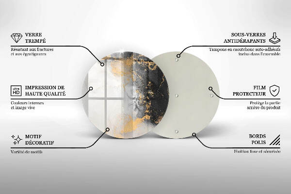 Unterlage für Kerzen Abstraktion mit Gold
