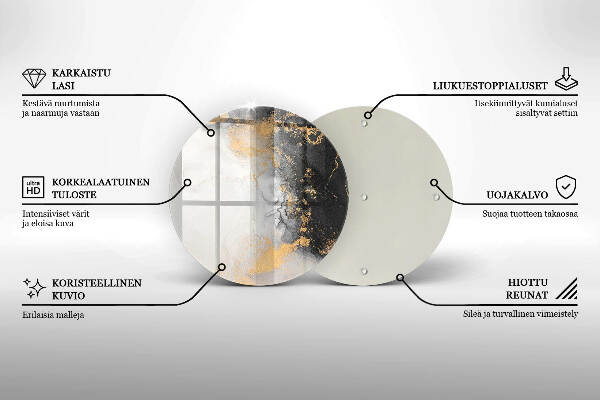 Unterlage für Kerzen Abstraktion mit Gold