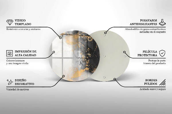Unterlage für Kerzen Abstraktion mit Gold
