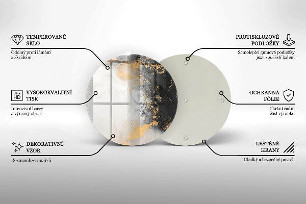 Unterlage für Kerzen Abstraktion mit Gold