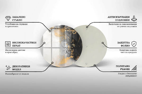 Unterlage für Kerzen Abstraktion mit Gold