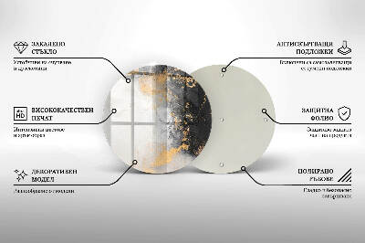 Unterlage für Kerzen Abstraktion mit Gold