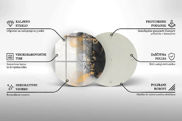 Unterlage für Kerzen Abstraktion mit Gold