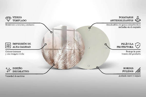 Unterlage für Kerzen Boho-Laubvegetation