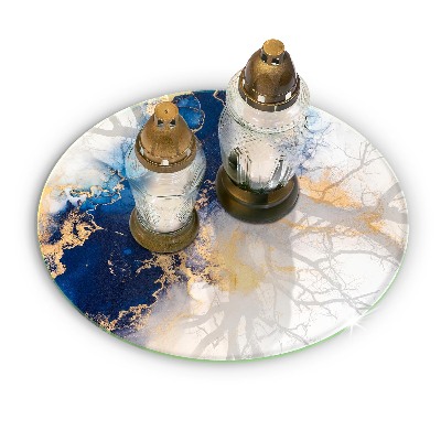 Grabkerzen Unterlage Abstraktion mit Blau