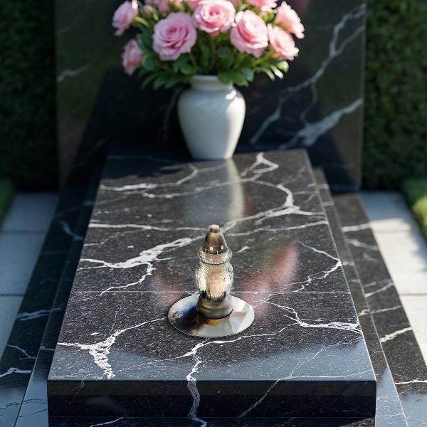 Grabkerzen Unterlage Abstraktion mit Blau