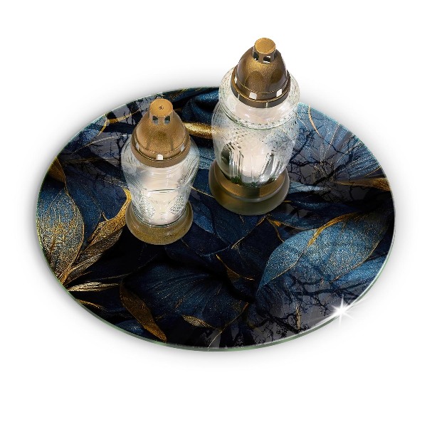 Unterlage für Kerzen Dekorative Blätter mit Gold