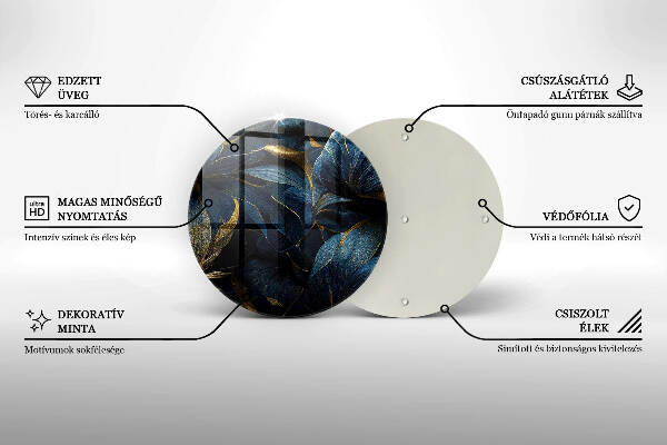 Unterlage für Kerzen Dekorative Blätter mit Gold