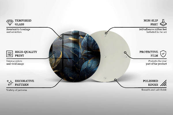 Unterlage für Kerzen Dekorative Blätter mit Gold