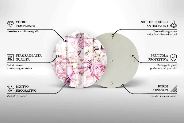 Unterlage für Kerzen Pfingstrosenstrauß