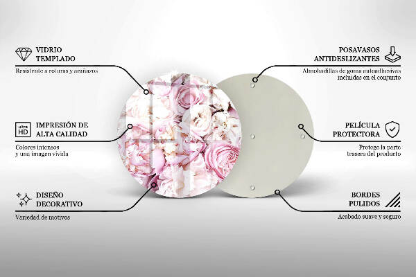 Unterlage für Kerzen Pfingstrosenstrauß