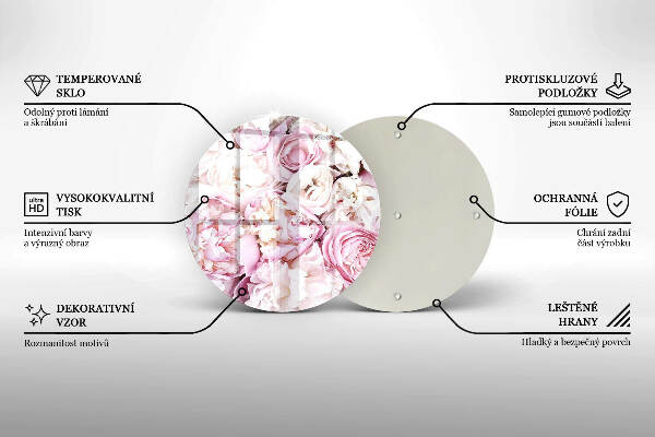 Unterlage für Kerzen Pfingstrosenstrauß