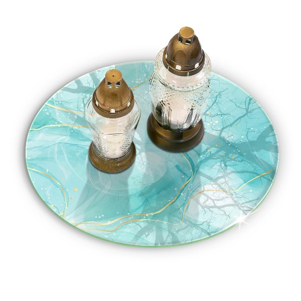 Grabkerzen Unterlage Blaue und goldene Abstraktion