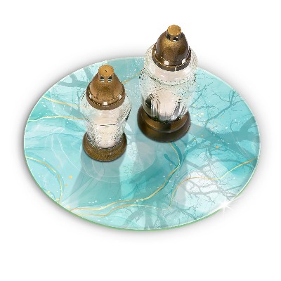 Grabkerzen Unterlage Blaue und goldene Abstraktion