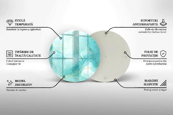 Grabkerzen Unterlage Blaue und goldene Abstraktion