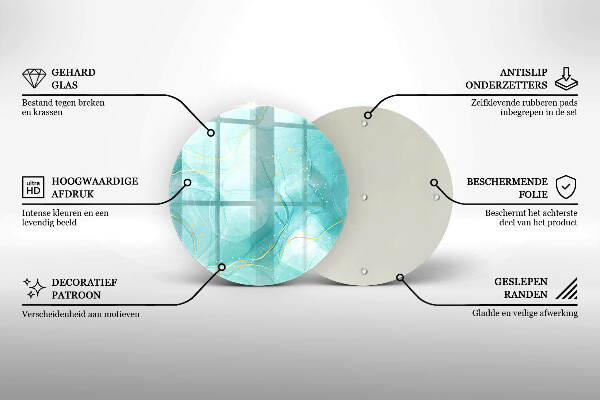 Grabkerzen Unterlage Blaue und goldene Abstraktion