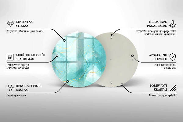Grabkerzen Unterlage Blaue und goldene Abstraktion