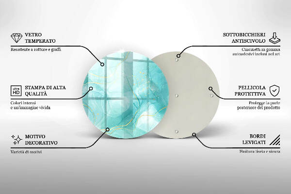 Grabkerzen Unterlage Blaue und goldene Abstraktion
