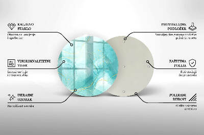 Grabkerzen Unterlage Blaue und goldene Abstraktion