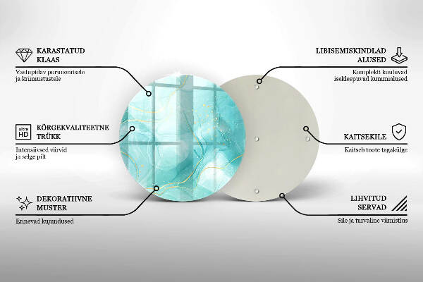 Grabkerzen Unterlage Blaue und goldene Abstraktion