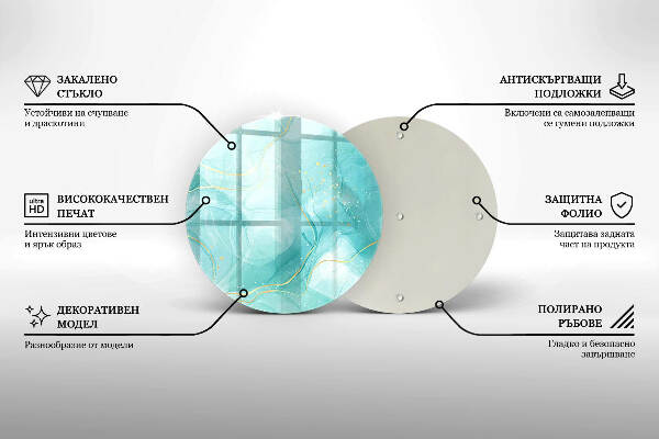 Grabkerzen Unterlage Blaue und goldene Abstraktion