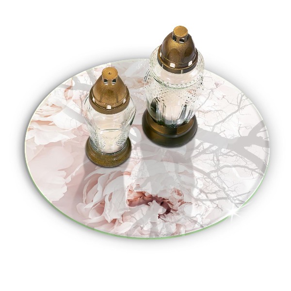 Unterlage für Kerzen Pastellfarbene Pfingstrosen