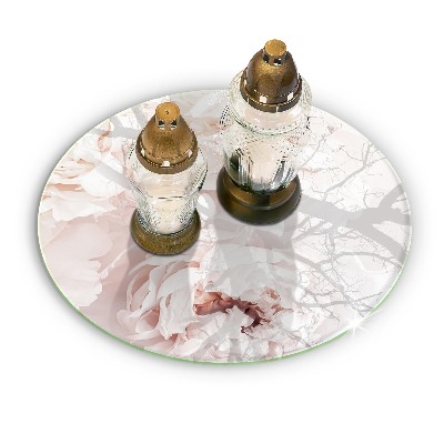 Unterlage für Kerzen Pastellfarbene Pfingstrosen