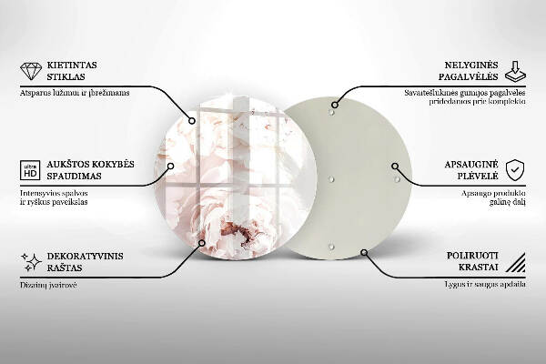 Unterlage für Kerzen Pastellfarbene Pfingstrosen
