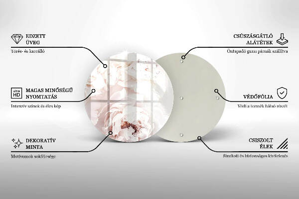 Unterlage für Kerzen Pastellfarbene Pfingstrosen