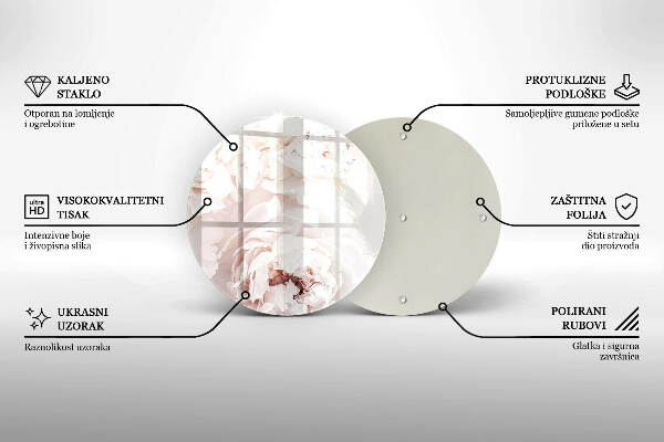Unterlage für Kerzen Pastellfarbene Pfingstrosen