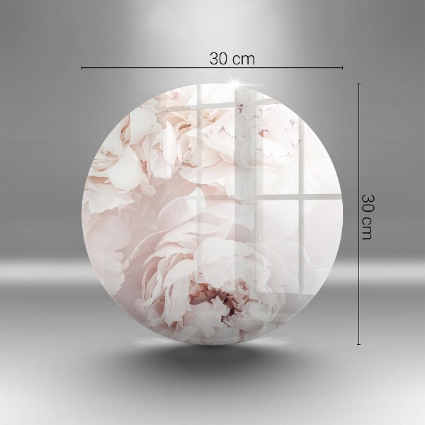 Unterlage für Kerzen Pastellfarbene Pfingstrosen