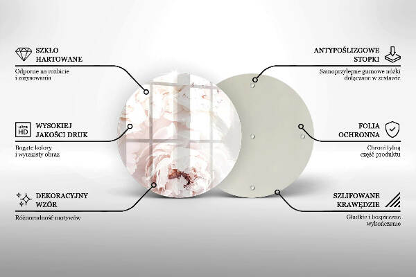 Unterlage für Kerzen Pastellfarbene Pfingstrosen