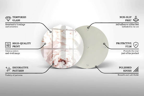 Unterlage für Kerzen Pastellfarbene Pfingstrosen