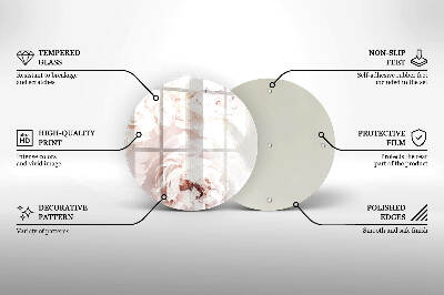 Unterlage für Kerzen Pastellfarbene Pfingstrosen