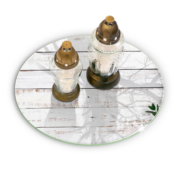 Unterlage für Kerzen Alte Bretter und Blätter