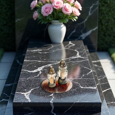 Grabkerzen Unterlage Holzbretter