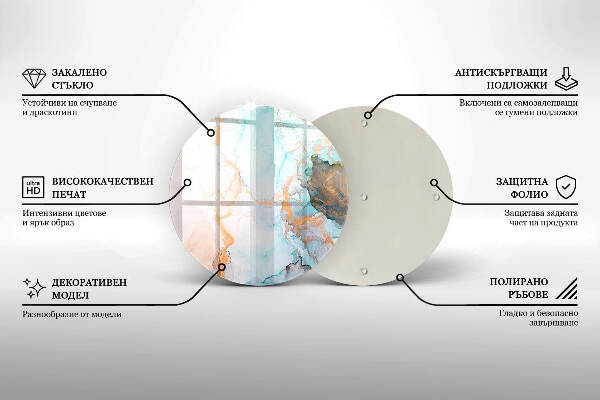 Unterlage für Kerzen Abstrakter Marmor
