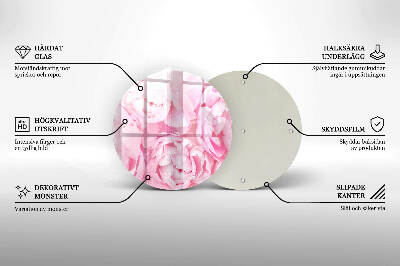 Unterlage für Kerzen Zarte Pfingstrosen