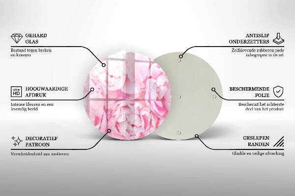 Unterlage für Kerzen Zarte Pfingstrosen