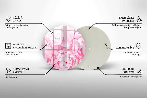 Unterlage für Kerzen Zarte Pfingstrosen